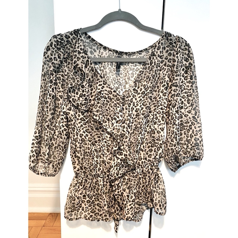 Sheer leopard print blouse